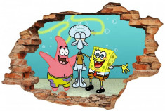 Sticker &amp;quot;Wall Crack&amp;quot; SpongeBob 4 - 120 x 80 cm foto