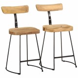 vidaXL Scaune de bar 2 buc 49x43x79 cm lemn masiv de mango