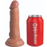 KING COCK - ELITE REALISTIC DILDO VIBRATING &amp; SILICONE 15.2 CM CARAMEL