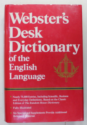 WEBSTER &amp;#039;S DESK DICTIONARY OF THE ENGLISH LANGUAGE , 1990 foto