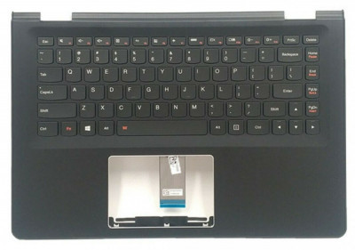 Carcasa superioara cu tastatura palmrest Laptop, Lenovo, Yoga 500-14IHW Type 20584, 20591, 80N5, 80NF, cu iluminare, layout US foto