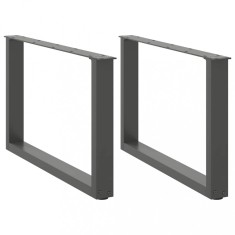 vidaXL Picioare pentru măsuță de cafea &icirc;n formă de U, 2 buc., antracit, 60x(42-43) cm, oțel 4013162