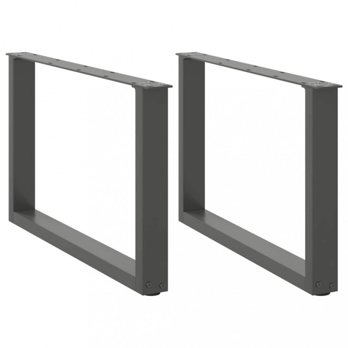 vidaXL Picioare pentru măsuță de cafea &icirc;n formă de U, 2 buc., antracit, 60x(42-43) cm, oțel