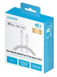 Anker 322 Usb-c To Lightning Cable (6ft Braided) White