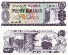 GUYANA 20 dollars ND (1966-1989) UNC!!!
