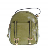 Rucsac verde cu model animal print