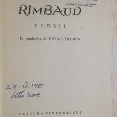 Rimbaud - Poezii. Colectia "Cele mai frumoase poezii"