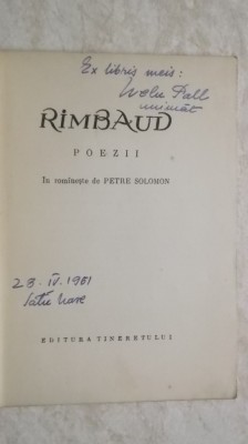 Rimbaud - Poezii. Colectia &amp;quot;Cele mai frumoase poezii&amp;quot; foto