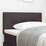 VidaXL Cap de pat LED tapițat cu buton, &icirc;nchis la culoare, de 90 cm, țesătură