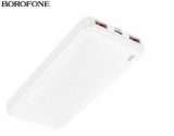 POWER BANK Borofone &amp;quot;BJ56&amp;quot;, 10000mAh, 22.5W, 2 x USB; 1 x USB Type-C, 1 x Micro USB, total 2A, alb, &amp;quot;6941991111815&amp;quot; (timbru verde