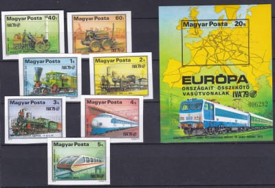 DB1 Transporturi Locomotive 1979 Ungaria 7 v. + SS MNH NDT foto