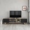 Comoda TV Assens 40 x 160 x 31 cm stejar negru cu 2 usi si 3 rafturi [en.casa] HausGarden Leisure
