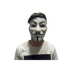 Mască de plastic anonimă cu elastic, albă, mărime universală