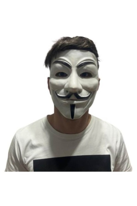 Mască de plastic anonimă cu elastic, albă, mărime universală