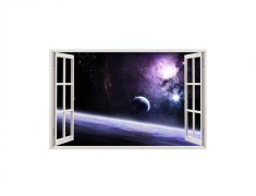 Autocolant decorativ, Fereastra, Planete, Multicolor, 83 cm, 238ST foto