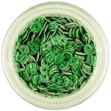 Paiete rotunde &icirc;n formă de disc - verzi cu dungi verde &icirc;nchis, INGINAILS