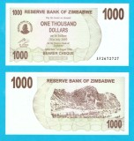 Zimbabwe (p#44) 1000 Dollars 2006 UNC 'Banca de rezervă' serie: AF2672727; (ROG CITITI DETALIILE!)