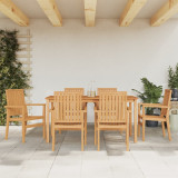 VidaXL Set mobilier de grădină, 7 piese, lemn masiv de tec