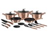 Set oale si tigai marmorate 17 piese, Rosegold, Berlinger Haus