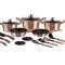 Set oale si tigai marmorate 17 piese, Rosegold, Berlinger Haus