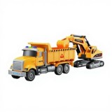 Camion constructii cu excavator, sunete si lumini