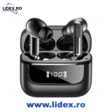 Casti wireless Techbasics️ cu izolare a zgomotului, Casti Bluetooth, Casti Audio, Fara fir, in-ear wireless, Bluetooth 5.4, Afisaj digital, Microfon H