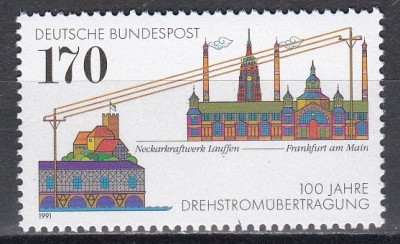 Germania 1991 - 100 de ani de curent alternativ, MNH foto