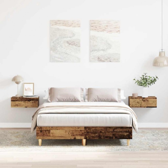 Gossi cadru de pat fara saltea lemn vechi 140x190 cm lemn prelucrat