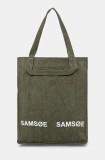 Samsoe Samsoe geanta de bumbac SALUCCA culoarea verde, U24300002