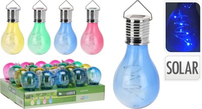 Lampa solara decorativa,forma de bec, LED, multicolor, exterior, gradina si terasa foto