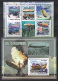 Sao Tome si Principe 2009 - Zeppeline, Colita + Bloc, Cota 19.50 EURO, RARE, MNH