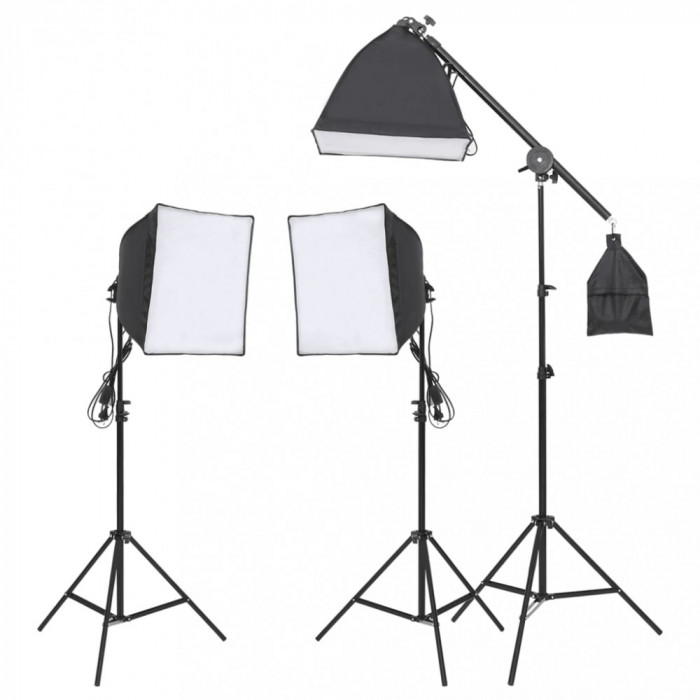 Set de iluminat pentru studio cu trepied si softbox GartenMobel Dekor