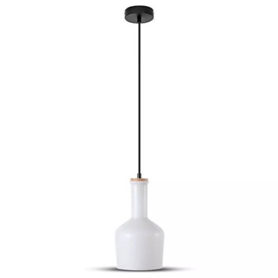 Pendul tavan sticla e27 max 60w - alb foto