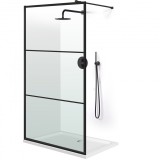 Paravan dus walk-in Aqua Class &reg; Black, model Vintage negru, sticla clara, securizata, 80x195 cm