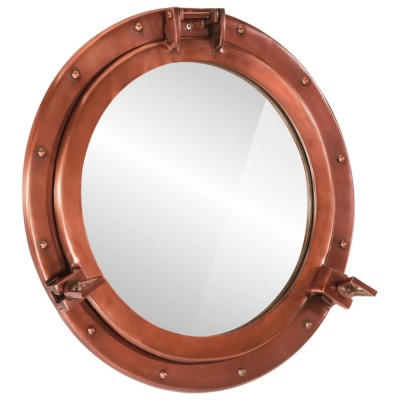 vidaXL Oglindă hubloul de pus pe perete &amp;Oslash;50 cm&amp;nbsp;Aluminiu și Sticlă foto