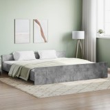 Gossi cadru de pat cu tablie la cap/picioare, gri beton, 180x200 cm