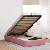 vidaXL Cadru de pat otoman fără saltea roz 90x190 cm catifea 3310936