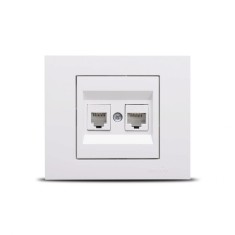 Priza UTP CAT6 si Telefon ST Alb