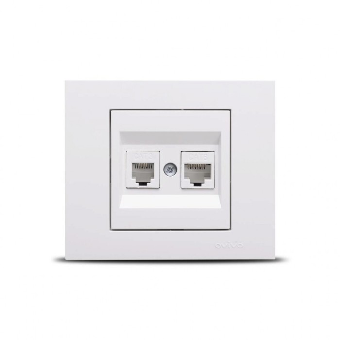 Priza UTP CAT6 si Telefon ST Alb