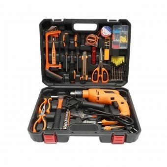 Masina de gaurit (bormasina) 600W, 220V cu scule si unelte 60 piese foto