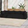 Gossi set mobilier relaxare gradina 4 piese cu perne poliratan negru