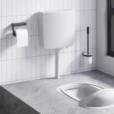 VidaXL Rezervor de toaletă cu admisie de apă pe fund, 3/6 L, gri
