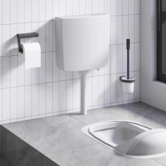 vidaXL Rezervor de toaletă cu admisie de apă pe fund, 3/6 L, gri