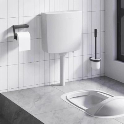 vidaXL Rezervor de toaletă cu admisie de apă pe fund, 3/6 L, gri foto