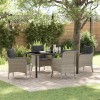 VidaXL Set de masă pentru grădină 5 pcs Gri deschis Rattan poli 3380186