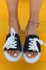 CH4-1 Slapi tip sandale model tenis din panza cu siret, 36 - 40
