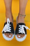 CH4-1 Slapi tip sandale model tenis din panza cu siret