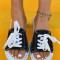 CH4-1 Slapi tip sandale model tenis din panza cu siret