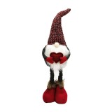 Figurina decorativa, pentru craciun, flippy, spiridus, omul padurii indragostit, picioare telescopice, inaltime reglabila 42 - 52 cm, rosu