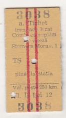 bnk div CFR Tichet tren accelerat Stamora Moravita 1971